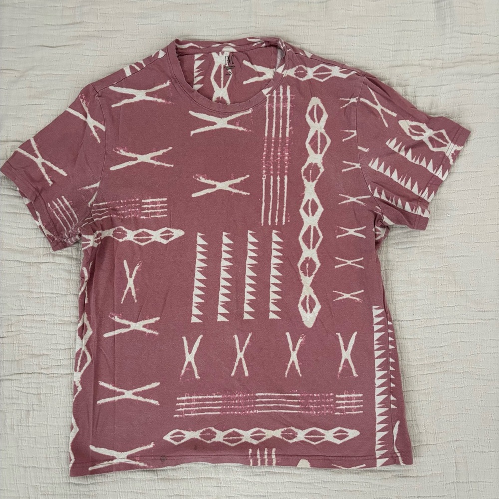 Trendy INC Short Sleeve Shirt in Mauve Pattern